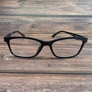 Zenni Optical 640521 Matte Black Rectangular Eyeglass Frames Silver Accents